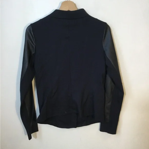 Calia Faux Leather Sleeve Panel Moto Full Zip Jacket - Picture 3 of 6